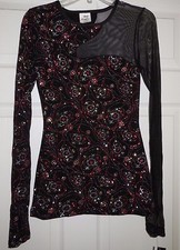 Body Wrappers Dance Glitter CutOut Asymmetrical Pull Over Top Adult M T3983