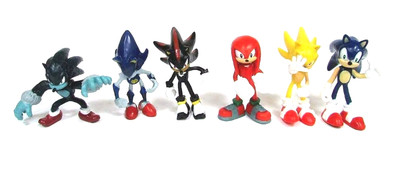 Super Sonic Chibi Anime Action Figuren  Figuren Spielzeug 2 Sets - 7cm - 6 Stk