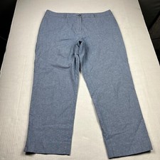 Talbots Cropped Pants Paisley Mid Rise Casual Curvy Zip Capri Trousers Size 14