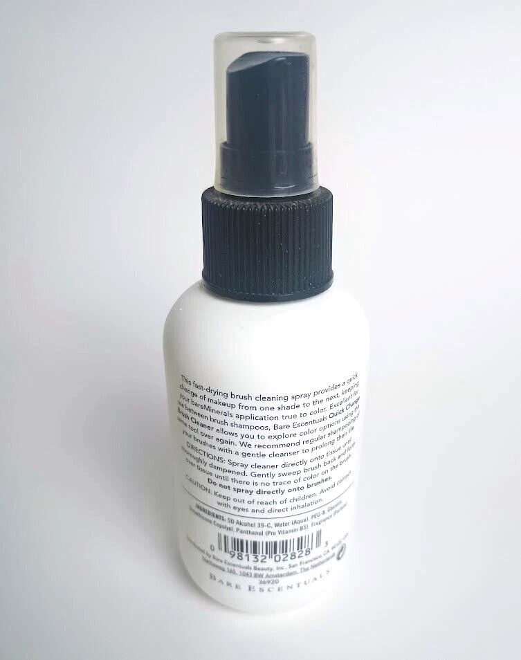 Botella de spray limpiador de cepillo de cambio rápido de maquillaje BareMinerals 3,7 oz Nuevo de Lote Antiguo Foto 2 de 4