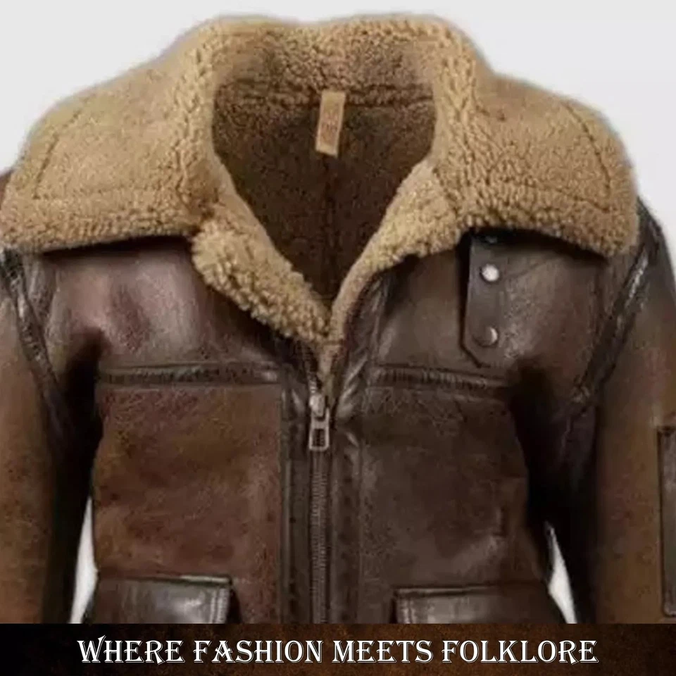 Arnold Hombres B3 Aviador RAF Imitación Cuero de Oveja Chaqueta Cuero Genuino Foto 4 de 4