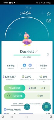 Pokemon Go Shiny Ducklett 