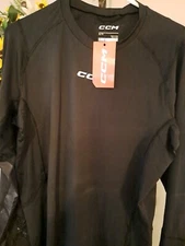 CCM NWT Performance Compression Shirt XL Black Long Sleeve Hockey Base Layer
