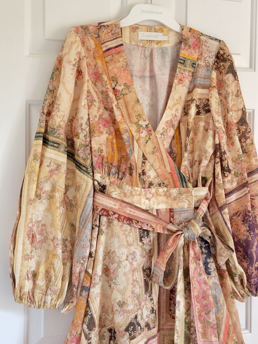関税・送料込み!【国内発送】ZIMMERMANN Wrap Mini ワンピース ZIMMERMANN Washed-silk mini wrap dress | THE OUTNET