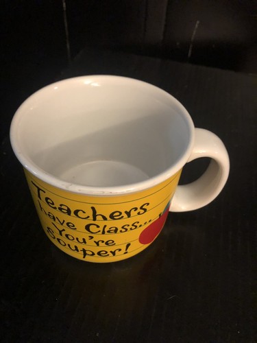 Vintage Best Favorite Teacher Coffee Soup Mug Cup Teacher Gift Pencil Holder - Picture 4 of 5
