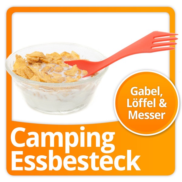 Spork Campingbesteck Outdoor Multitool Essbesteck Messer Gabel LöFfel Trekking-image