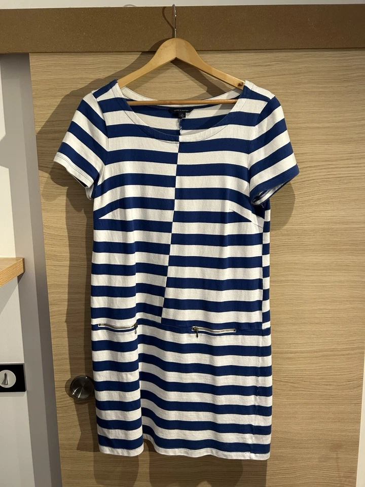 Robe Tommy Hilfiger à rayures bleues et blanches L - Photo 1/4