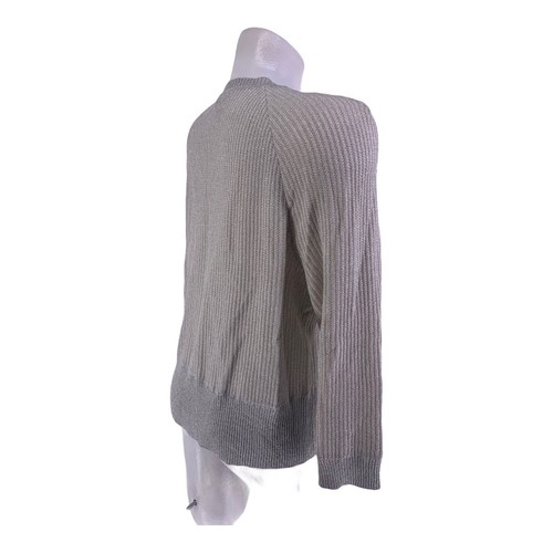 SoCa ST JOHN PULLOVER Strickjacke Knopf grau silber beige LARGE - Bild 4 von 9