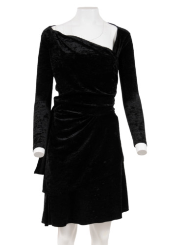 Balenciaga Women Wrap Mini Dress 38 Black Crushed 