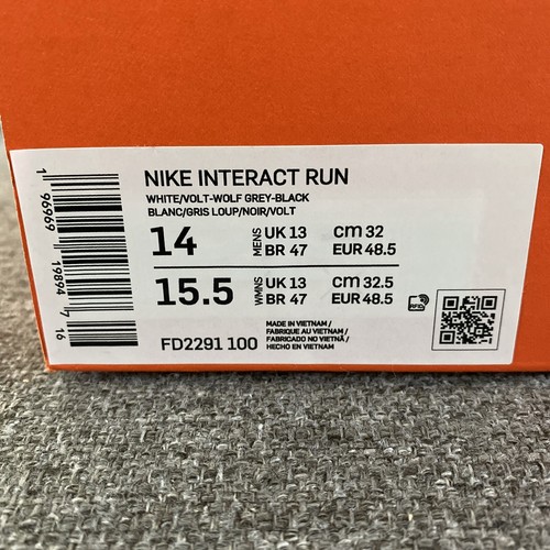 Nike Mens 14 Interact Run Running Shoes Athletic Sneaker FD2291-100 White Volt - Picture 8 of 9