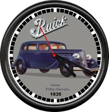 Licensed 1935 Buick 4 Dr Model Fifty Seven Sedan General Motors Sign Wall Clock