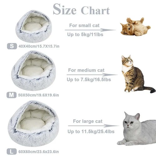 DECASSA Pet Bed Plush Nest Semi-Closed Mattress For Cats Small Dogs - Picture 24 of 28