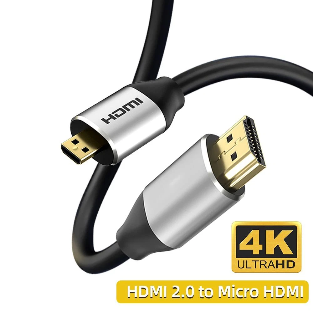 Cable adaptador de computadora port til Micro HDMI a HDMI Cable de conexi n de video 2.0 4K