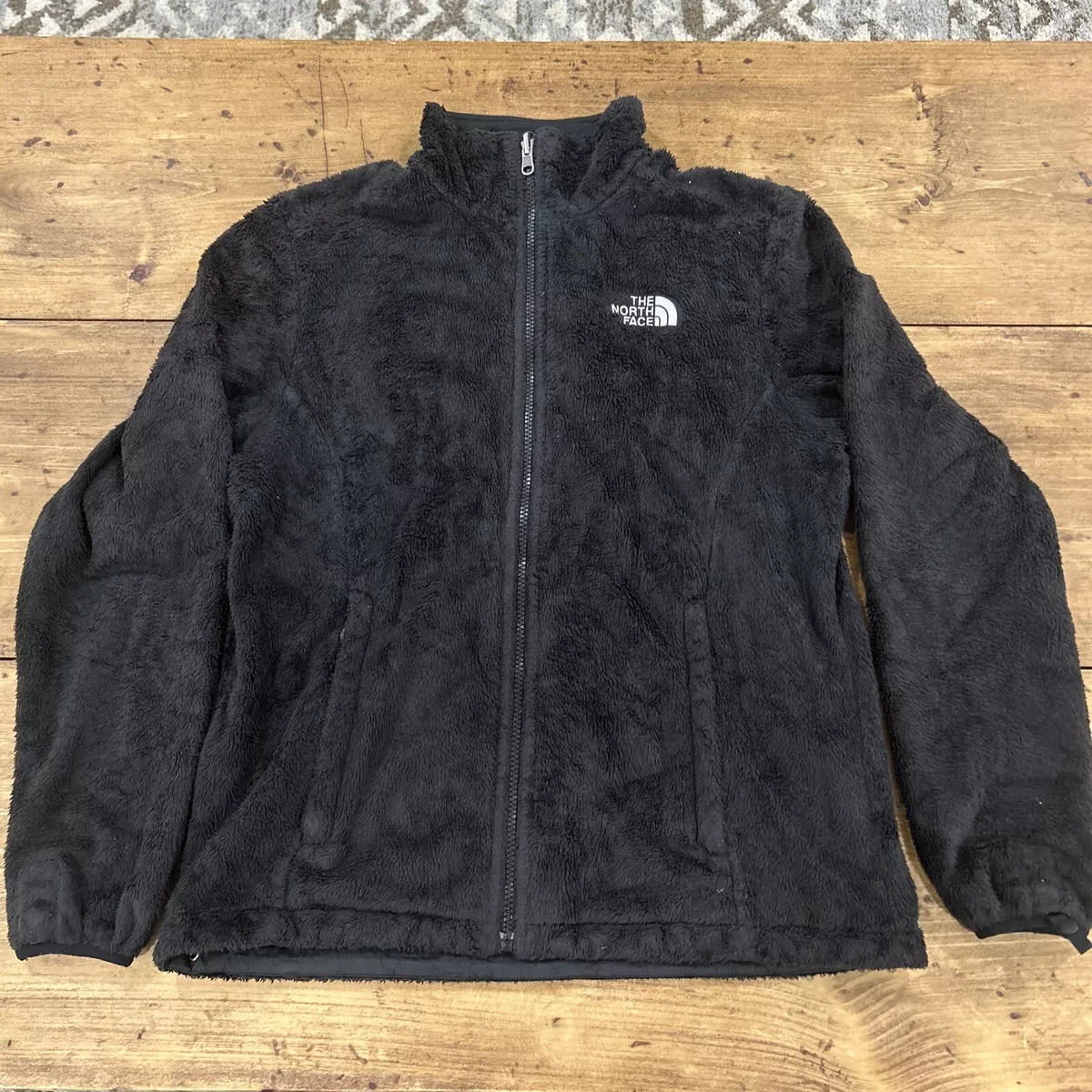 North Face Grizzly Fleece Furry Black Jacket Full Zip Women s Small