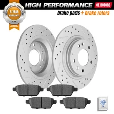 Rear Disc Brake Rotors & Ceramic Pads for Mazda 6 Ford Fusion Lincoln MKZ Milan