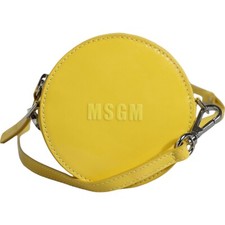 MSGM Bag Yellow Leather Logo Crossbody Sling ...