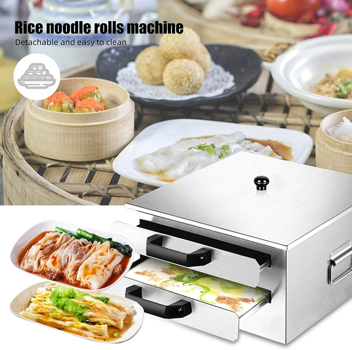 Rice Noodle Rolls Machine, Stainless Steel Rice Roll
