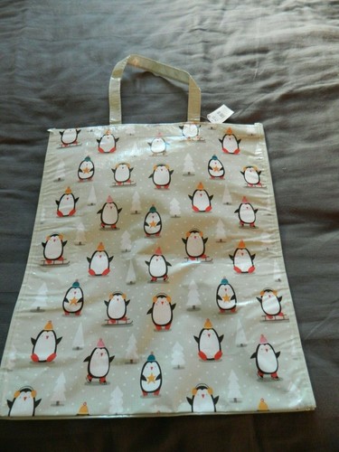 NEU große Pinguin Weihnachten EINKAUFSTASCHE wiederverwendbar portofrei UK - Bild 3 von 6