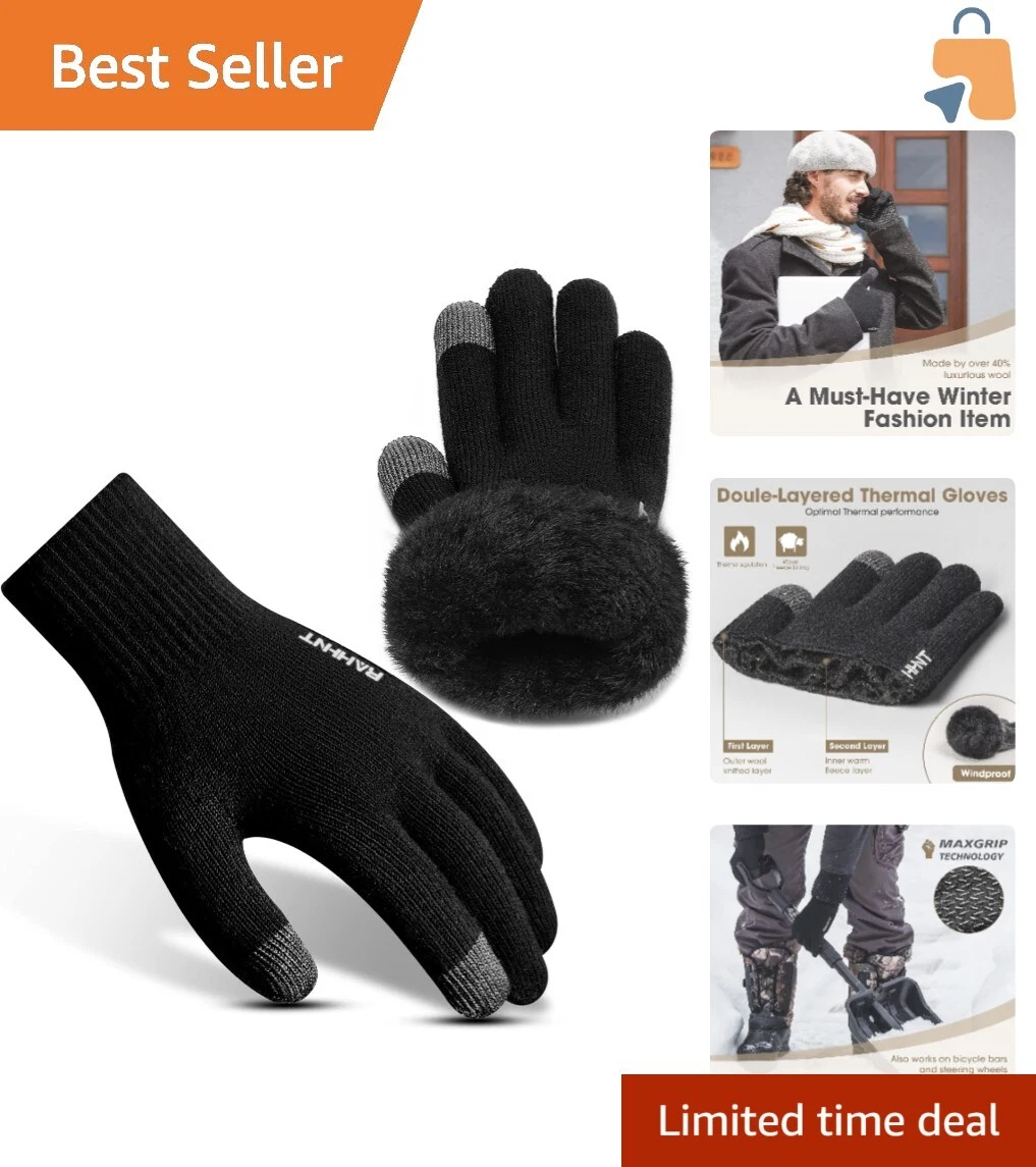 Lightweight Insulated Winter Gloves with Touchscreen & Elastic Wrist for Comfort