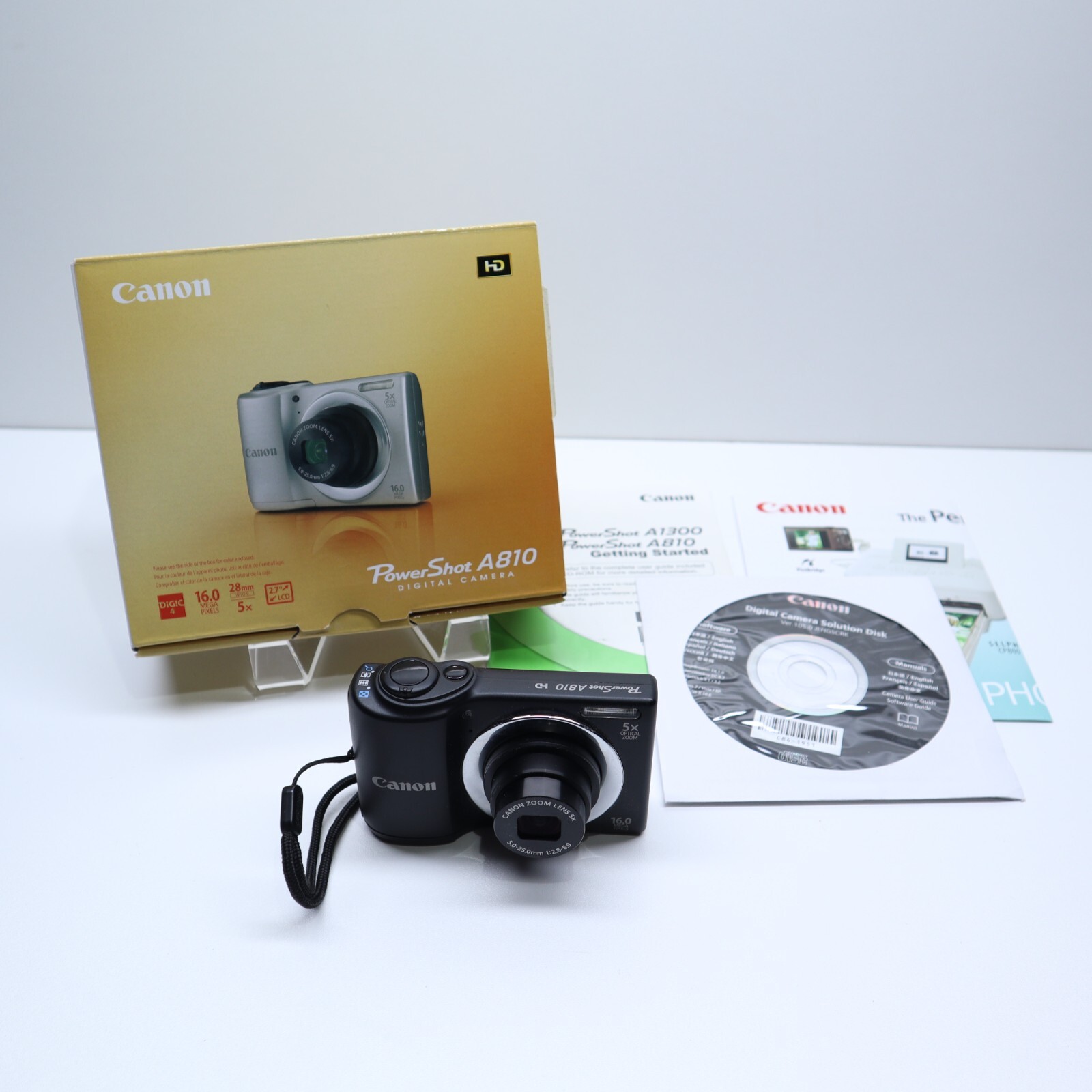 Canon PowerShot A810 HD 16.0MP Black Digital Camera W/original Box