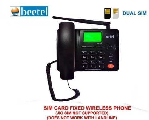 Beetel F2N Dual SIM GSM Stały telefon bezprzewodowy Bezprzewodowy telefon stacjonarny (czarny) - Zdjęcie 2 z 6