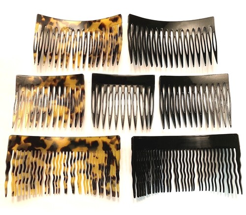 Women's Hair Side Comb Toothed Long Black / Spotted Tortoise Fashion Accessory - Picture 2 of 13