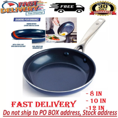 Blue Diamond Ceramic Nonstick Fry Pan/Skillet, 8/10 Inch Frypan