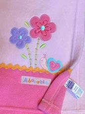 6S !WOW! LN Vintage CARTER'S Adorable Flowers Snail Fleece Crib Baby Blanket