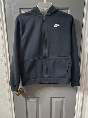 Boys Nike Black Full-Zip Hoodie Jacket Sweat Shirt Youth XL