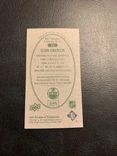 Bvv 2011/12 upper deck Parkhurst champions mini green back￼ #40 Glenn Anderson￼