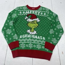 The Grinch Green Grinchmas Pullover Holiday Sweater Mens Size Medium 38-40