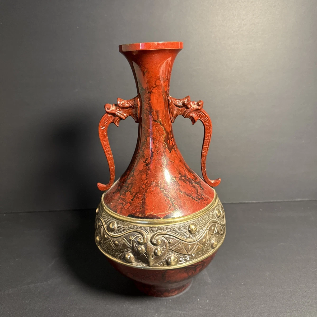 红色中国古董花瓶| eBay