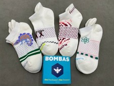 NEW-BOMBAS Honeycomb 4 Pairs Of Combination Ankle Socks Women's Size Med