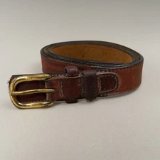 Vintage Lands End Brown Leather Ranger Belt Western Broken In Worn Fits 40 41