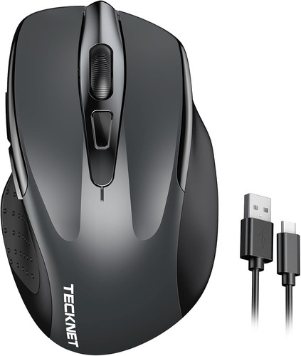 TECKNET Rechargeable wireless mouse, Wireless Computer Mouse, Adjustable 4800DP