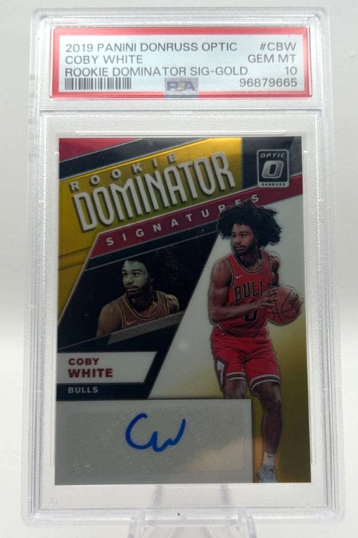 2019  Panini Donruss Optic Coby White Rookie Dominator Auto Gold 6/10 PSA 10 Gem
