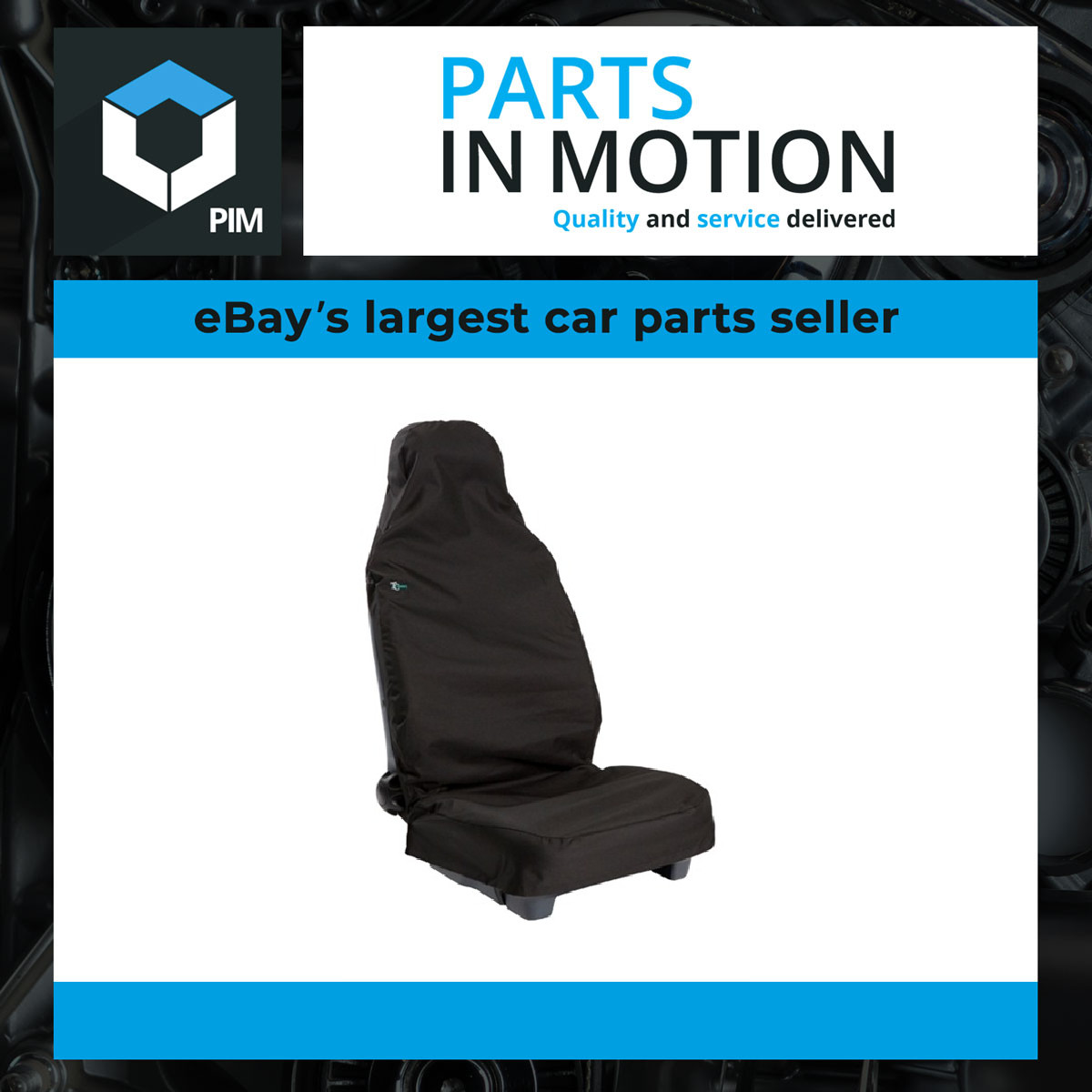 3D Stretch Waterproof Universal Front Single Seat Cover - VW T6 2015 on Black - Image 3