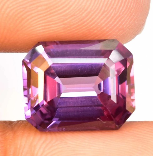 Certified Color Changing Alexandrite 10.02 Ct Natural EMERALD Cut Loose Gemstone - Picture 5 of 6