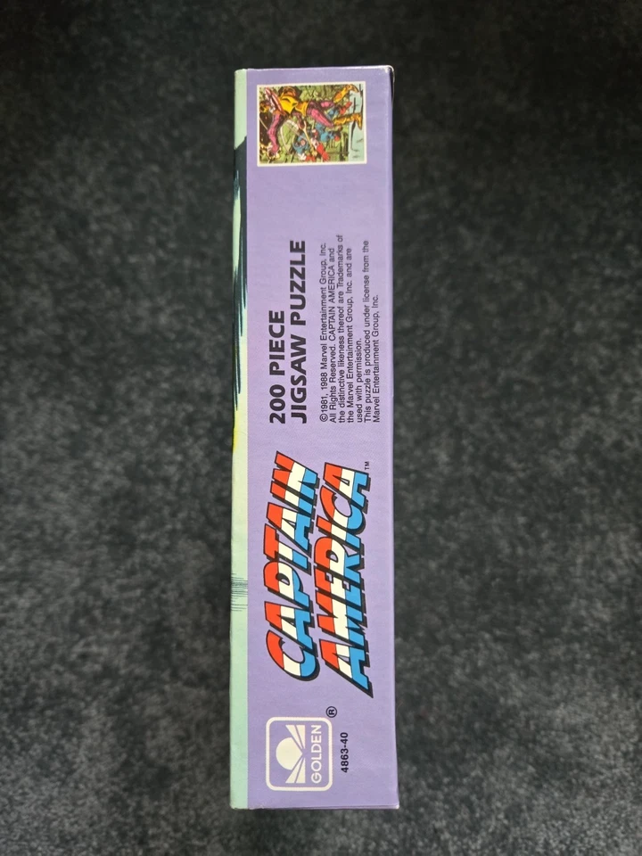 Rompecabezas Capitán América 200 piezas piezas totalmente entrelazadas por Golden Precintado 1988 Foto 4 de 4