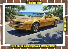 Metal Sign - 1978 Pontiac Firebird Trans Am Gold Oil Painting - 10x14