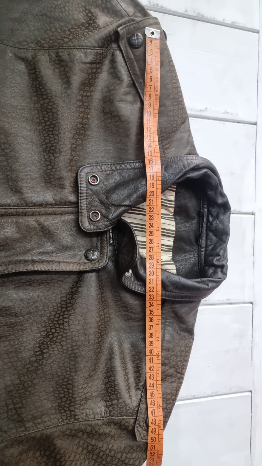 Jacket Women's Jacket Brown Leather Python Size L… - image 7