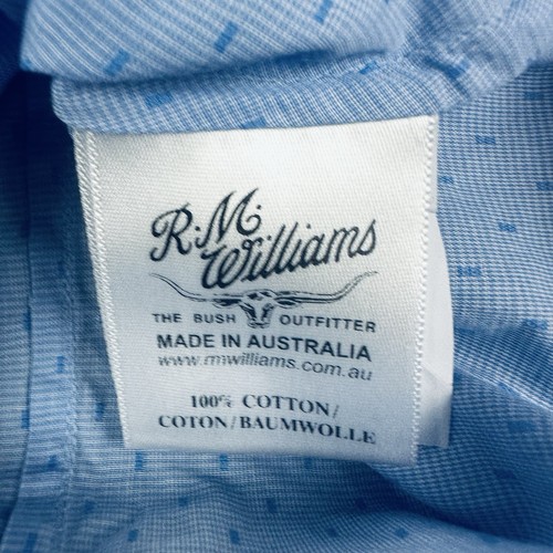 R.M Williams Women's Long Sleeve Semi Fitted Shirt Size 8 Blue Italian Fabric - Picture 5 of 10