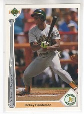 1991 UD UPPER DECK RICKEY HENDERSON SILVER SLUGGER INSERT #3