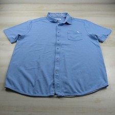 Tommy Bahama Shirt Mens Extra Large Blue Button Up Supima Cotton Pique Outdoor