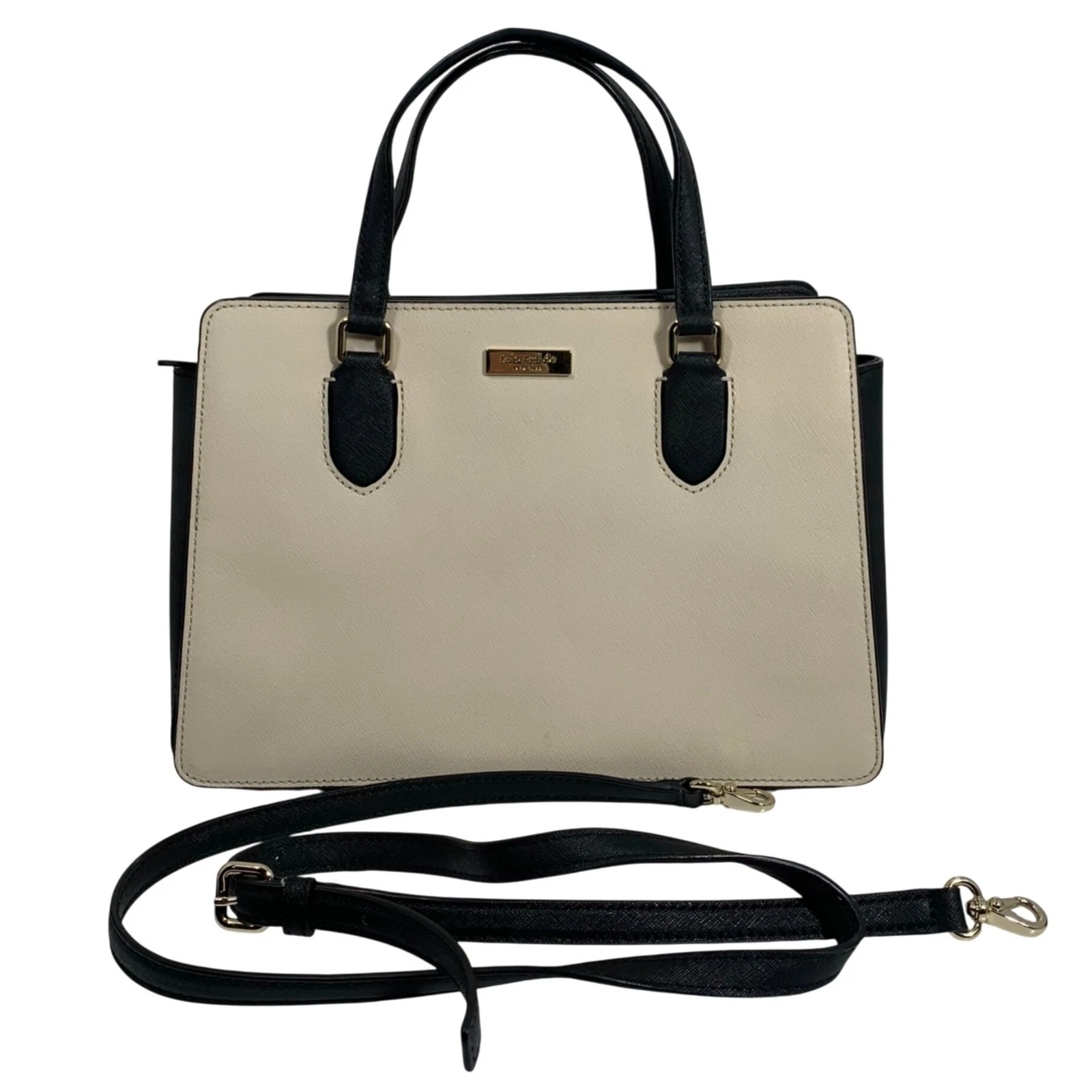 Borsa a tracolla Kate Spade New York Laurel Way Reese pelle avorio nero usata in ottime condizioni
