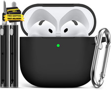 for Airpods 4 Case Cover 2024 with Cleaner Kit,Soft Silicone Protective Cover fo