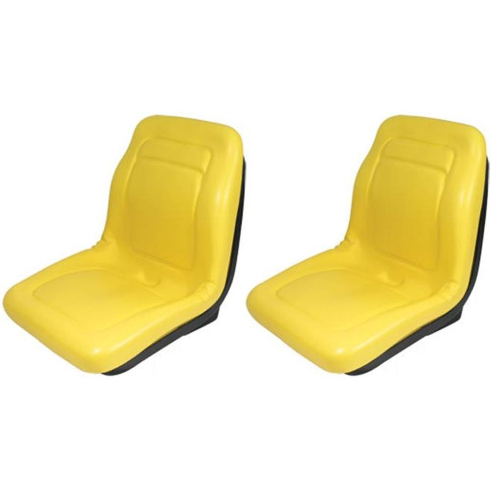(2) Yellow HIGH BACK SEATS Fits John Deere VG11696 VG12160 VGA10177 XB180 XB-180