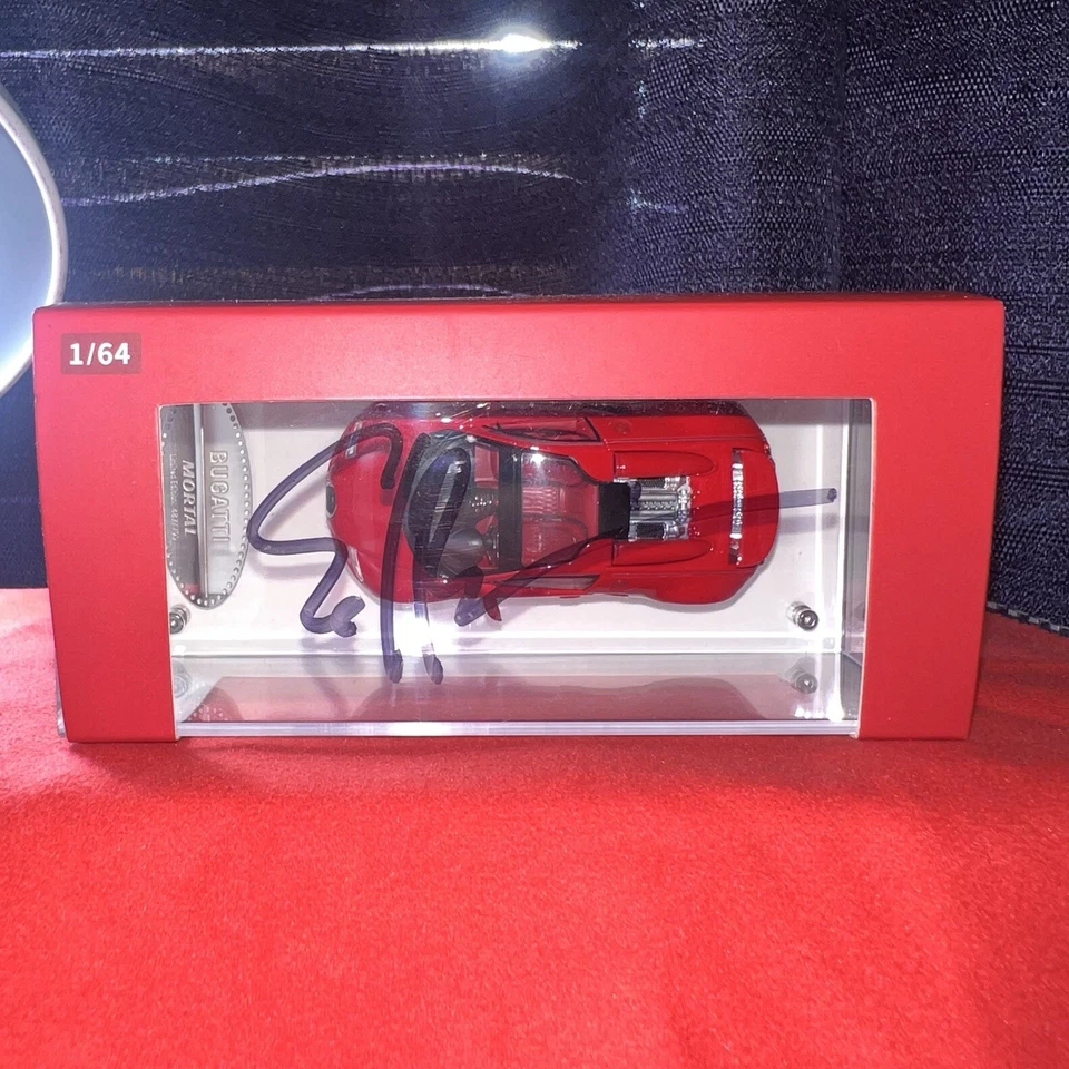 Mortal 1/64 Scale Bugatti Veyron Red Diecast Car Signed by Ed Bolian - Image 2 of 4