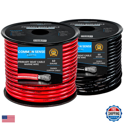 Common Sense Marine 10 Gauge Primary - 25 Ft Marine Grade Wire Tinned