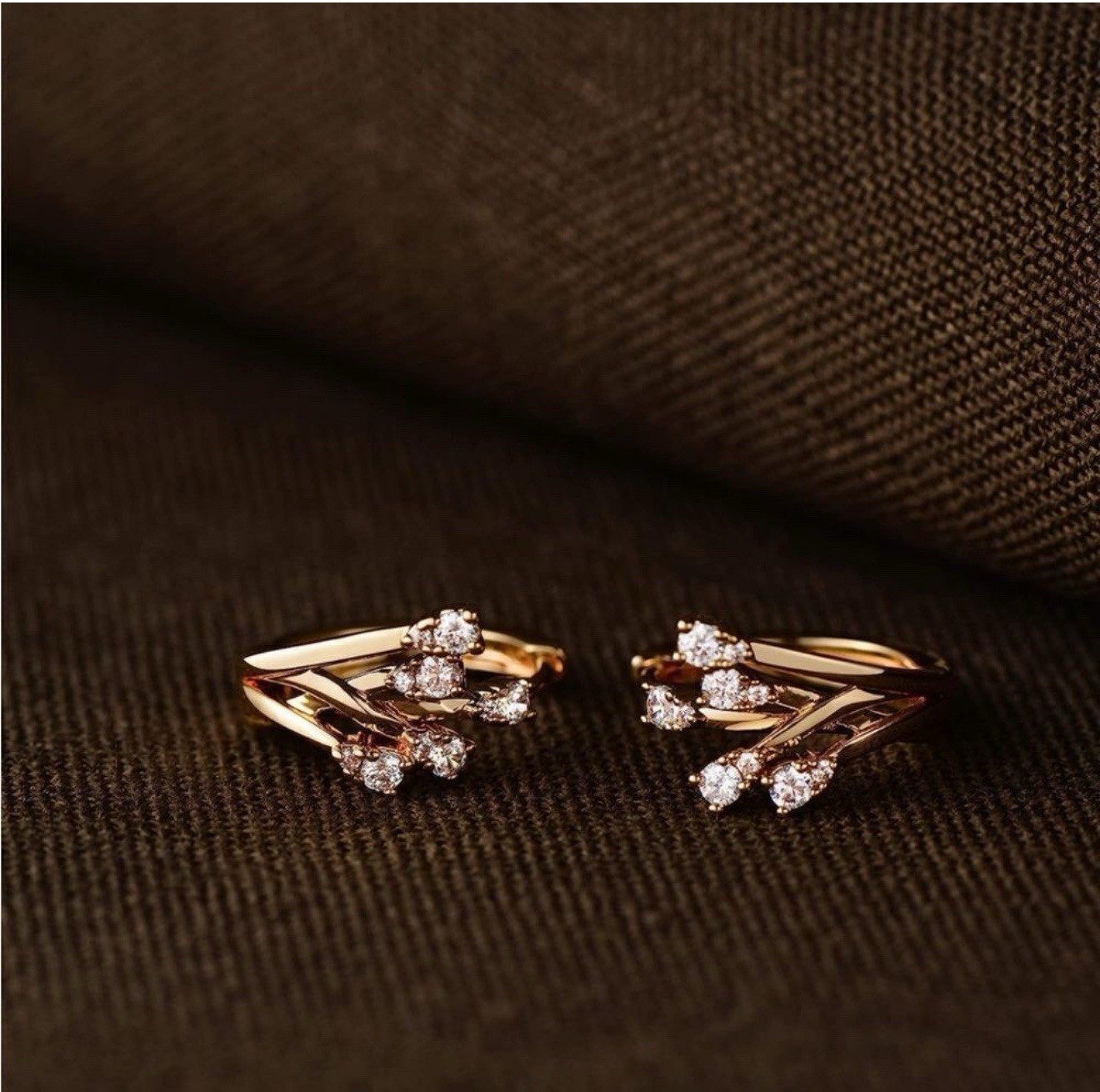 14k Gold Plated Cubic Zirconia Hoop Earrings for Women  